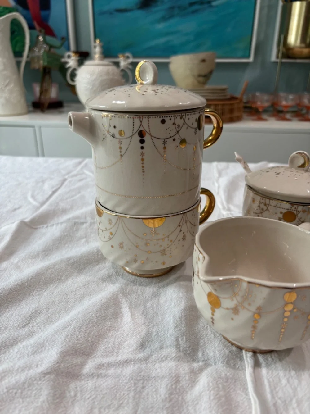 Retired Anthropologie Celine Tea Collection | Tea for Two + Creamer & Sugar